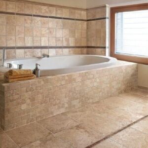 Durable bathroom tub made from tough, long-lasting materials