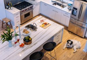 Two kitchen sinks for efficiency and easy meal prep