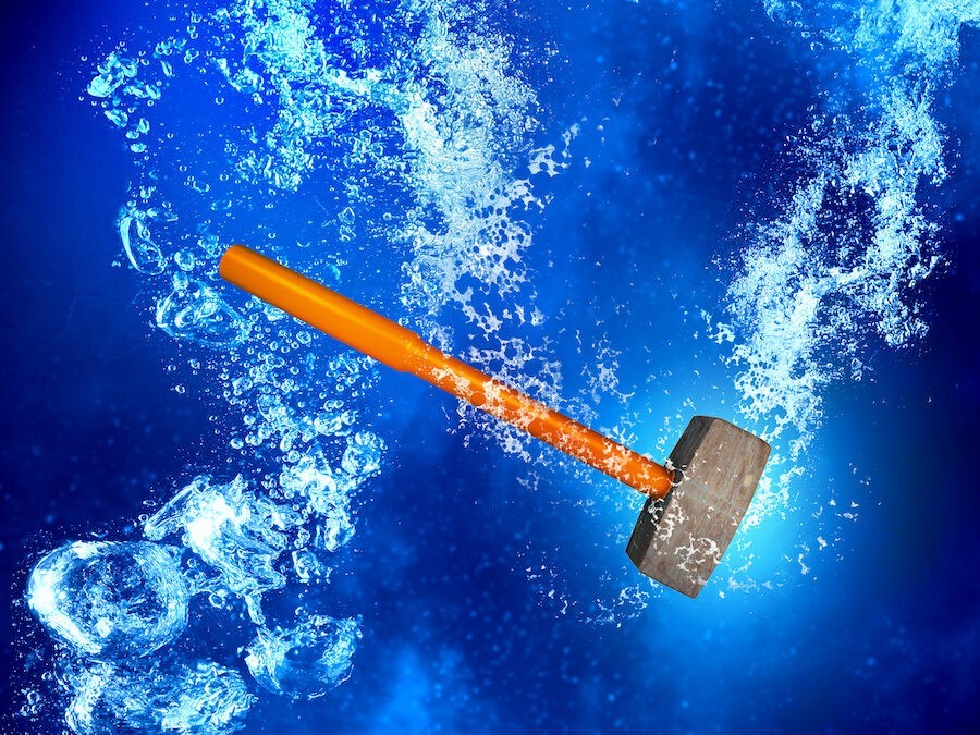 Water hammer noise caused by fast valve shutoff